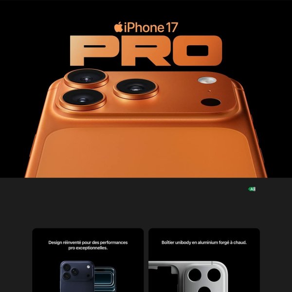 Apple iPhone 17 Pro Max (256Go) Bleu intense