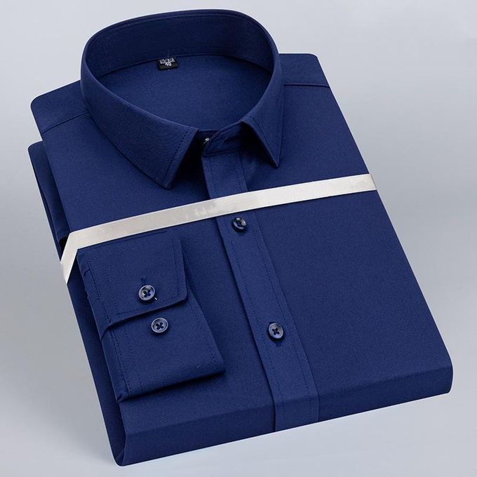 Banagat Chemise Formelle Pour Homme Qualité Entreprise Couleur Noire Manches Longues