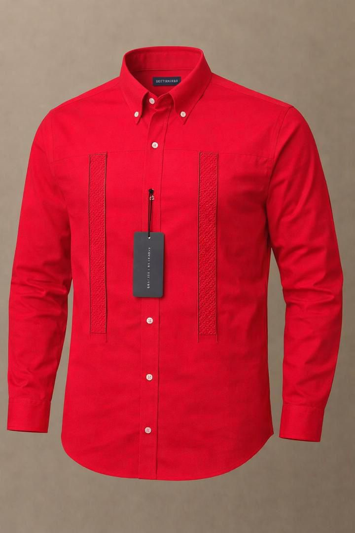 La Chemise manche longue "Scarlet Prestige" – Édition Broderie Linéaire