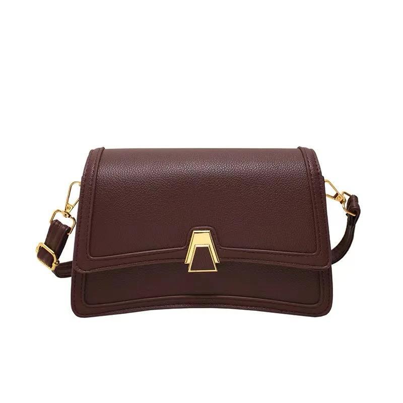 Sac Bandoulière en Simili Cuir Grainé Bordeaux